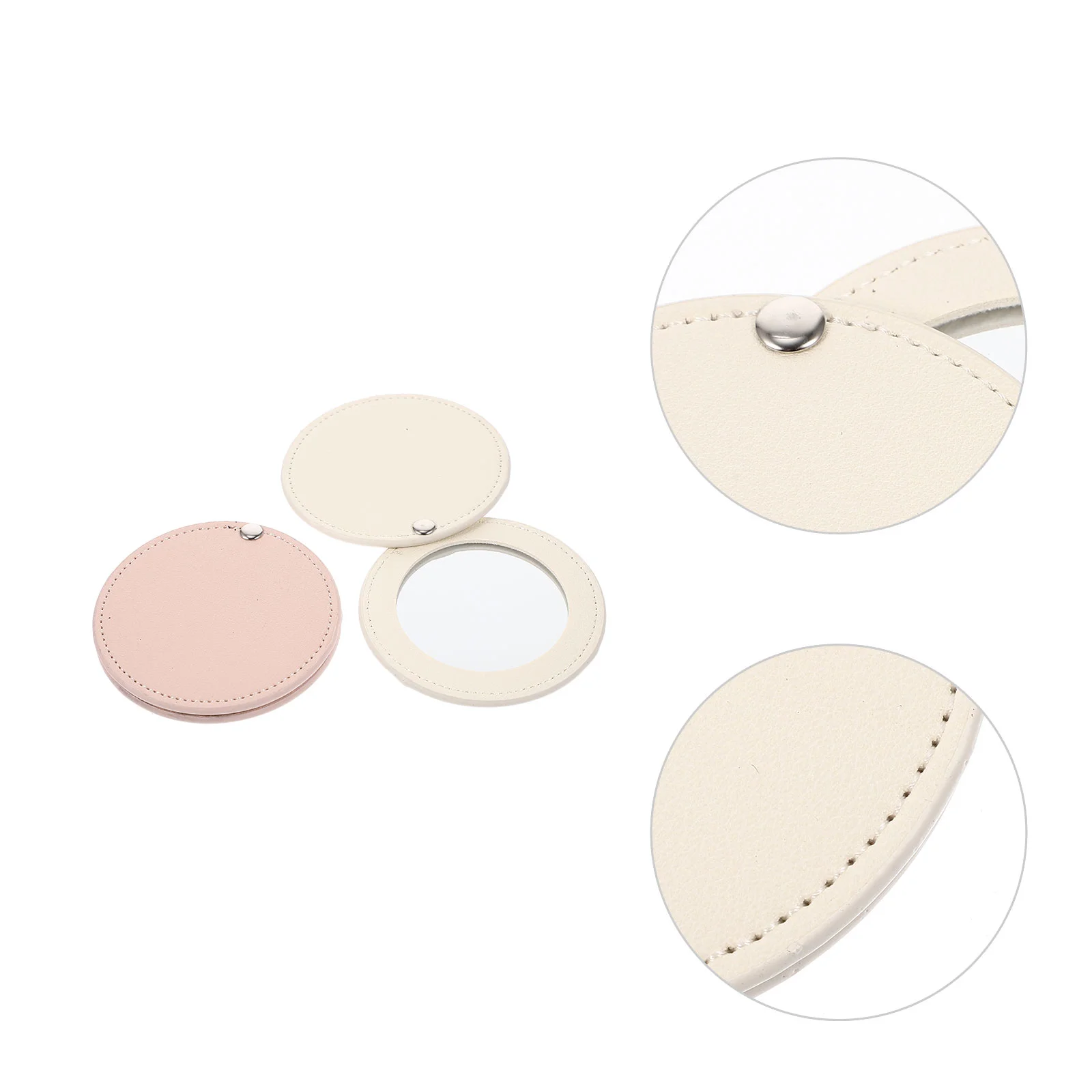 

Mirror Makeup Mirrorspocket Travel Mini Handbagtravelling Folding Vanity Round Handheld Magnifying Handpurses Pu Compact