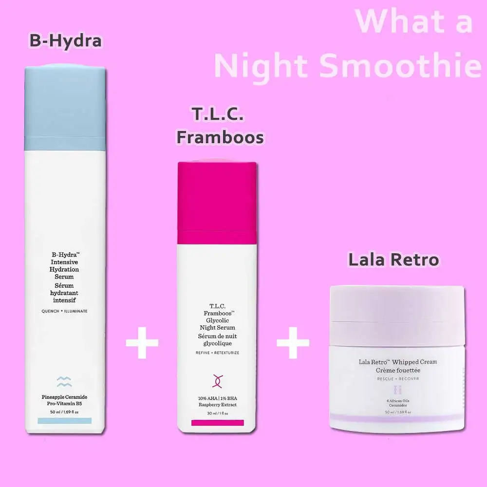 

Drunk Elephant Skin Care Set Lala Retro Moisturize Cream+B-Hydra Hydration+T.L.C. Framboos Night Serum Brightening Skin Care