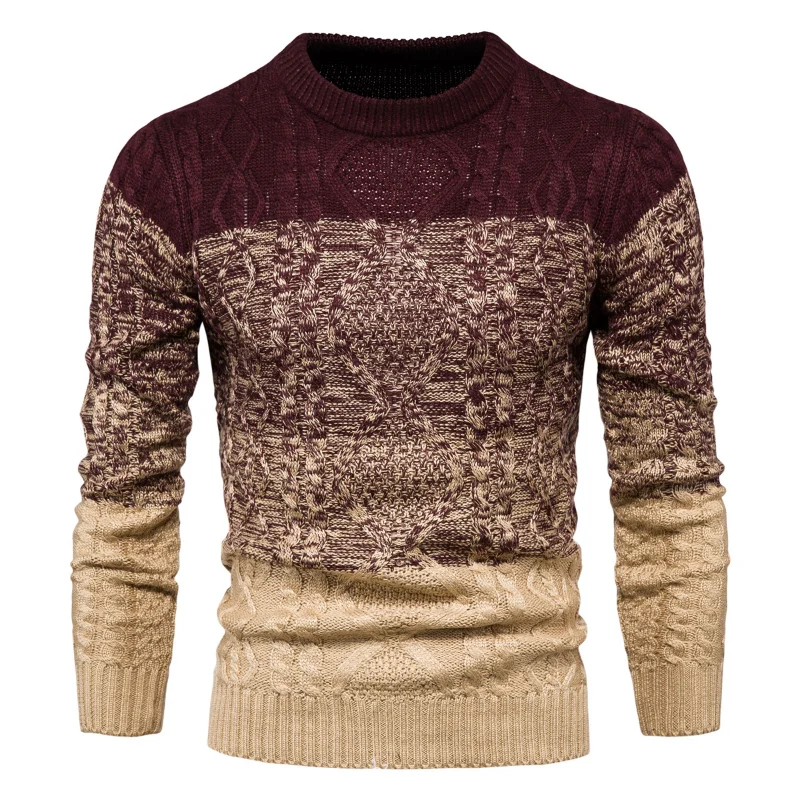 

2022 Autumn Winter New Casual Loose Men Sweater Round Neck Thickened Warm Male Knitting Pullover