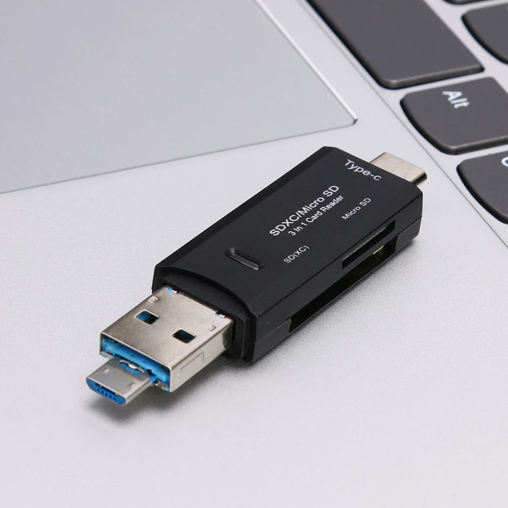 

SD Card Reader USB3.0 3 in 1 OTG Memory Card Reader USB Type-C High-speed for TF/Mirco SD Flash Drive Adapter for Smartphone
