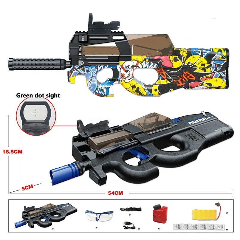

Игрушечное ружье P90, электрическое в стиле граффити, детский водяной пистолет