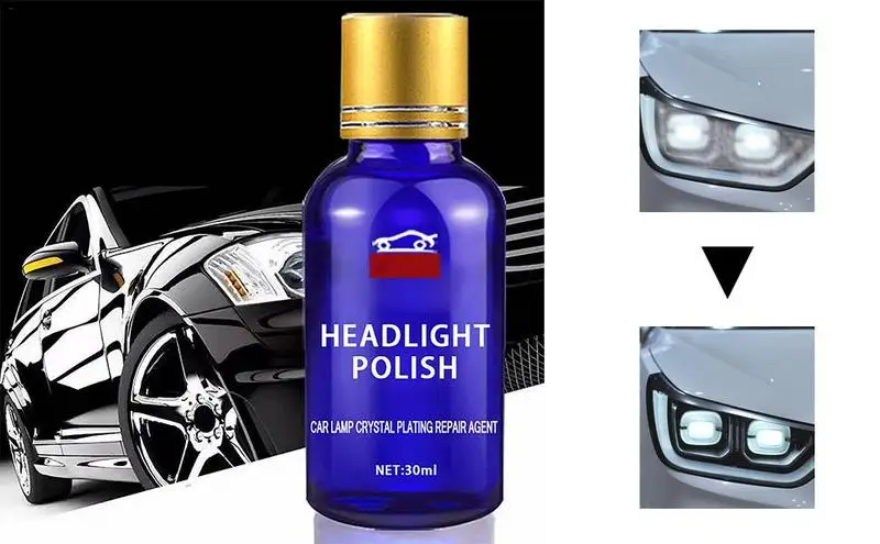 

30ml Car Headlamp Repair Agent Headlight Lens Restorer With With Wipe Sponge Car Light Repair Liquid Care Supplies For Vehicles