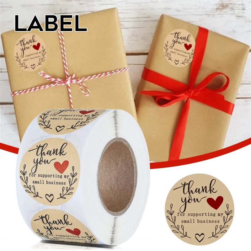 

500pcs/roll Thank You for Supporting My Small Business Sticker for DIY Gift Packaging Stationery Sticker MU8669