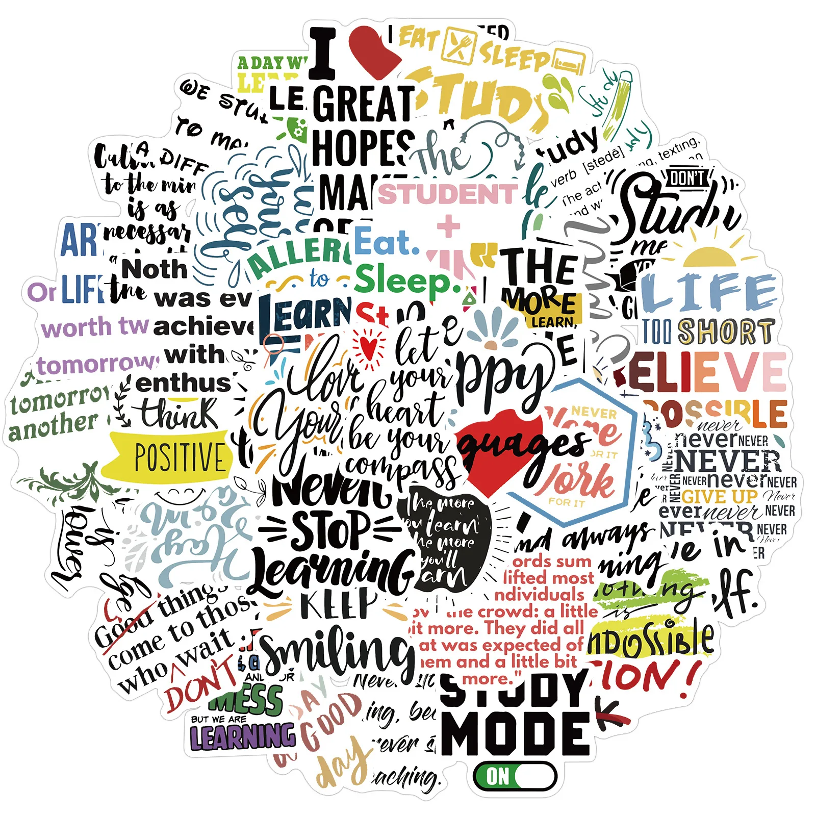 

50 Inspirational English Slogans Graffiti Stickers Decorative Luggage Can Be Removed Without Leaving Glue Waterproof Wholesale