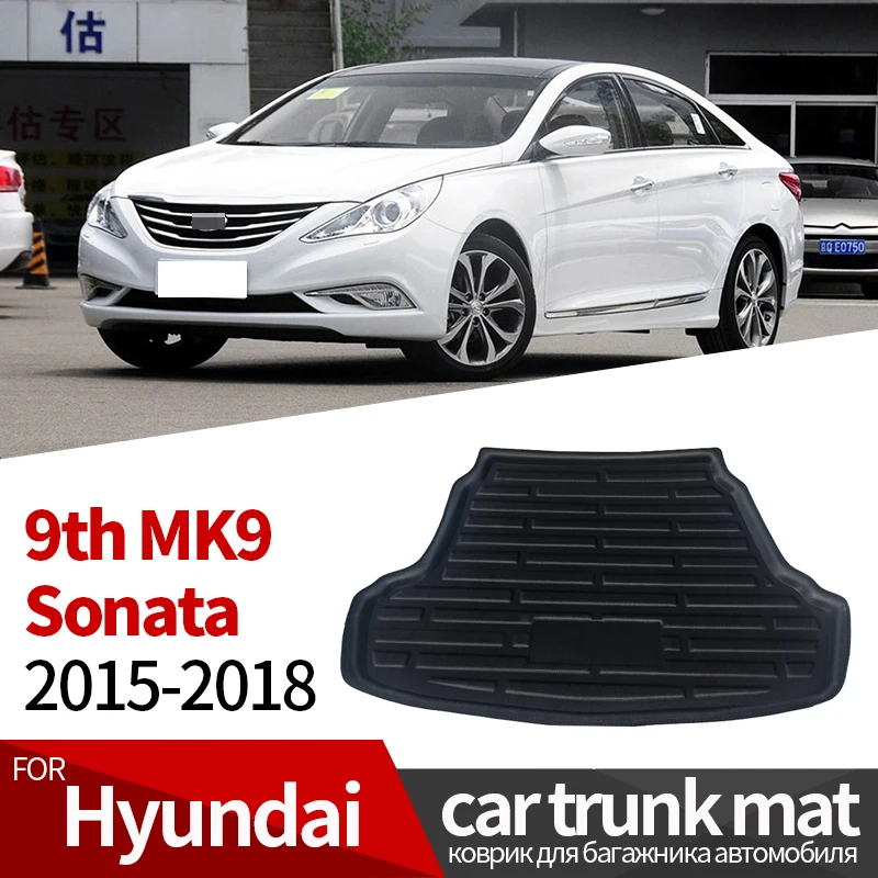 

TPE Trunk Frunk Mats For Hyundai 9th MK9 Sonata 2015 To 2018 Year All-Weather Cargo Liners Car Boot Lower Compartment