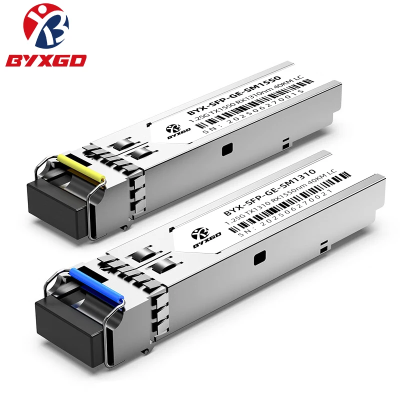 Фото Оптический модуль BYXGD 1.25G BiDi SFP, симплексный LC BIDI SM трансивер, 20-80 км, DDM, горячая замена, совместим с Cisco, Mikrotik, Juniper, IBM, Intel №1