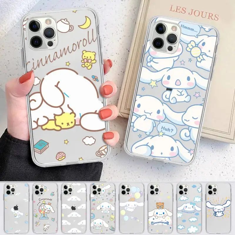 

BANDAI Cinnamorol Phone Case for iPhone 11 12 13 mini pro XS MAX 8 7 6 6S Plus X 5S SE 2020 XR clear case