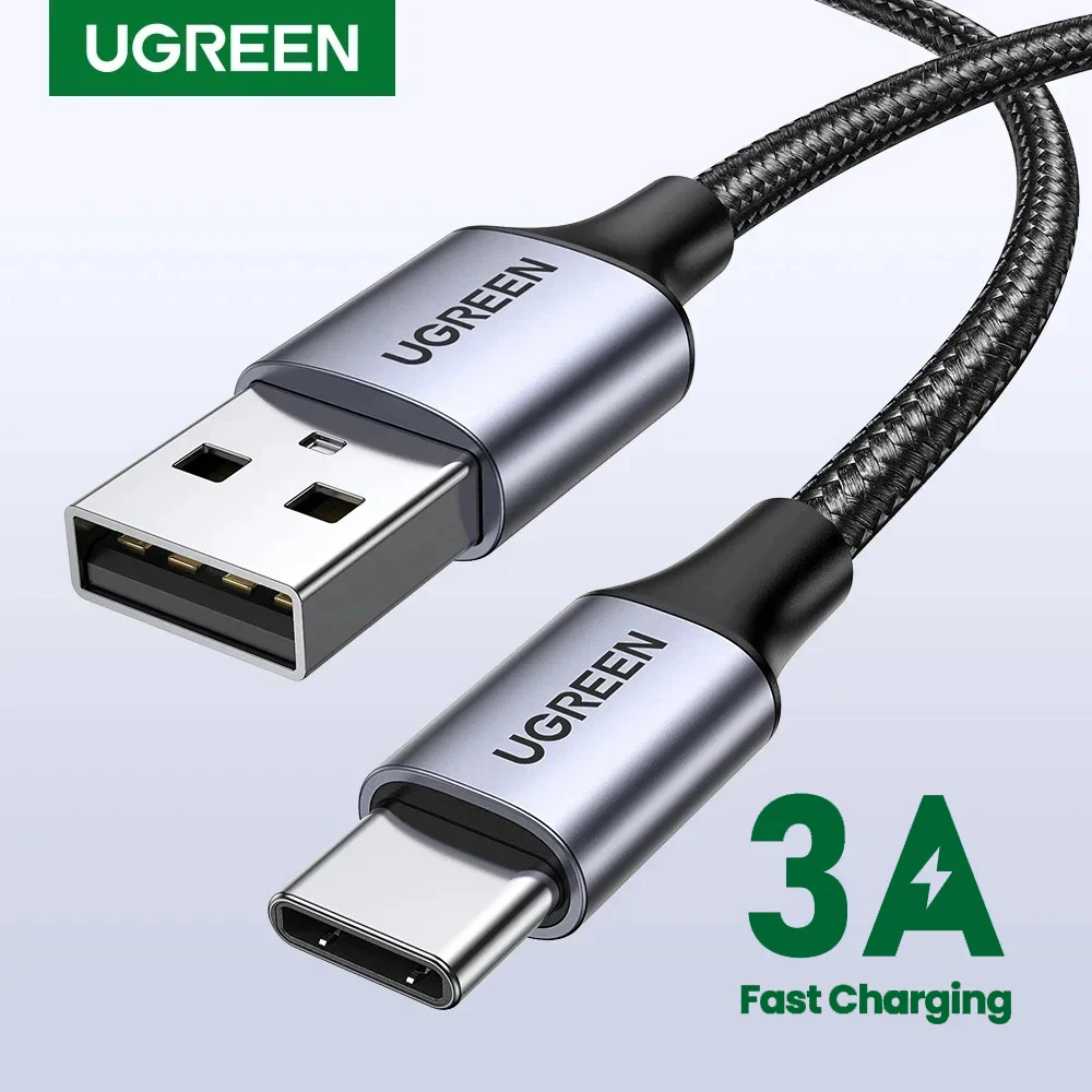 Кабель UGREEN 3 А USB Type-C Плетеный для Apple iPhone 16 15 Carplay быстрая зарядка данных Xiaomi Samsung