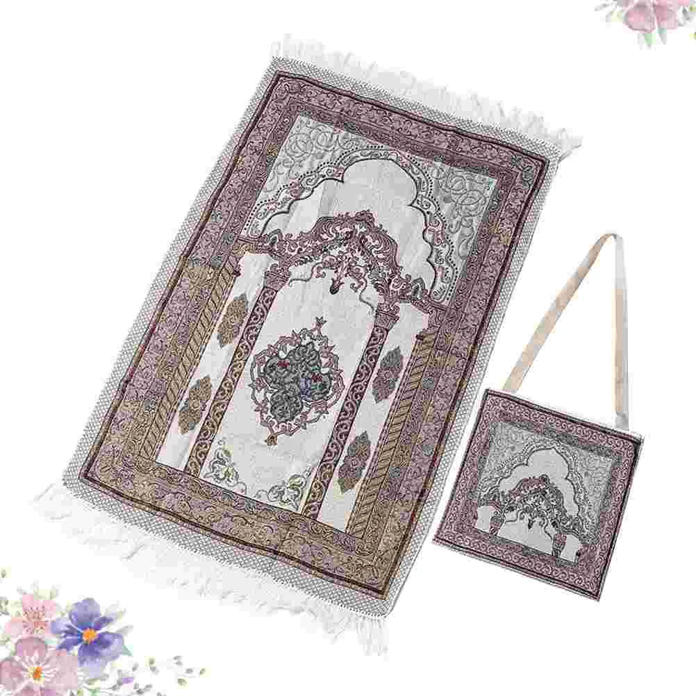 

Muslim Prayer Rugs Islam Ramadan Praying Mat Portable Prayer Carpet Islamic Praying Wall for Turkish Janamaz Salah Kaaba Living