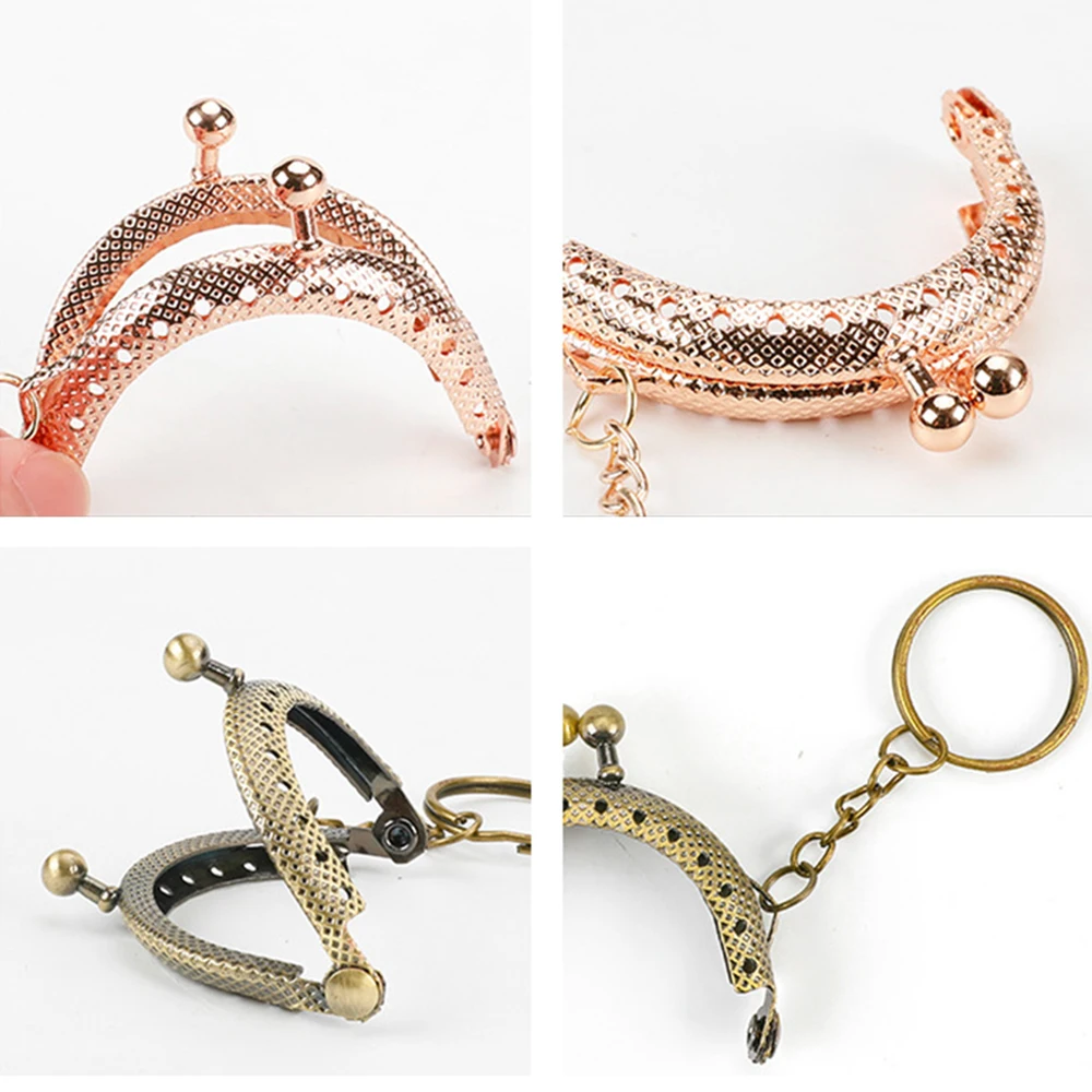 5cm Metal Coin Purse Frame for Bag With Key Ring Hardware Kiss Clasp Bag Wallet Clutch Bags Sew Accessories 5Pcs/Lot