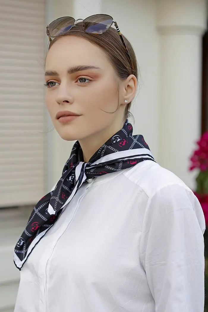 

WOMEN SCARF BANDANA ACCESSORIES GIFT COLORFUL TWİLL SCARF SHAWL COLOR LOGO