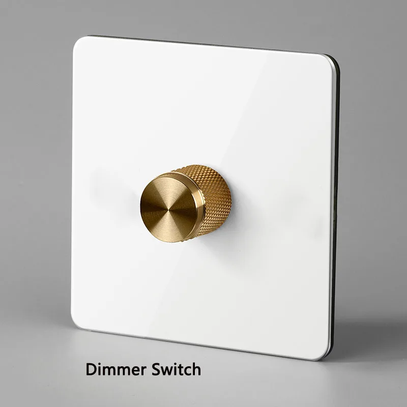 

Stainless Steel Panel Dimmer Switch Led and Electrical Light Brightness Regulator Antique Brass EU Standard with Claws