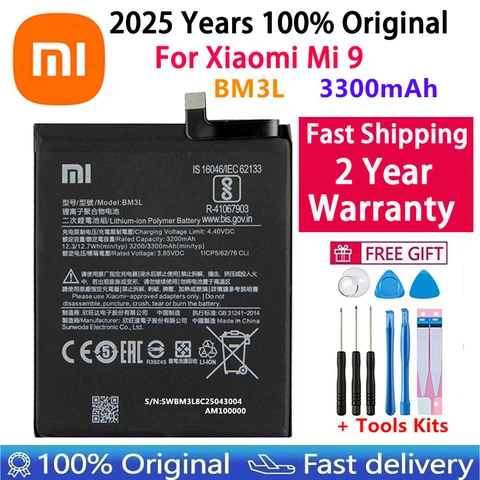 2025 лет 100% оригинальный аккумулятор BM3E BM3L BM3M BM4F для Xiaomi Mi 9/Mi 9 Lite A3 CC9 CC9e/Mi 9 SE/Mi 8/Baterie для телефонов