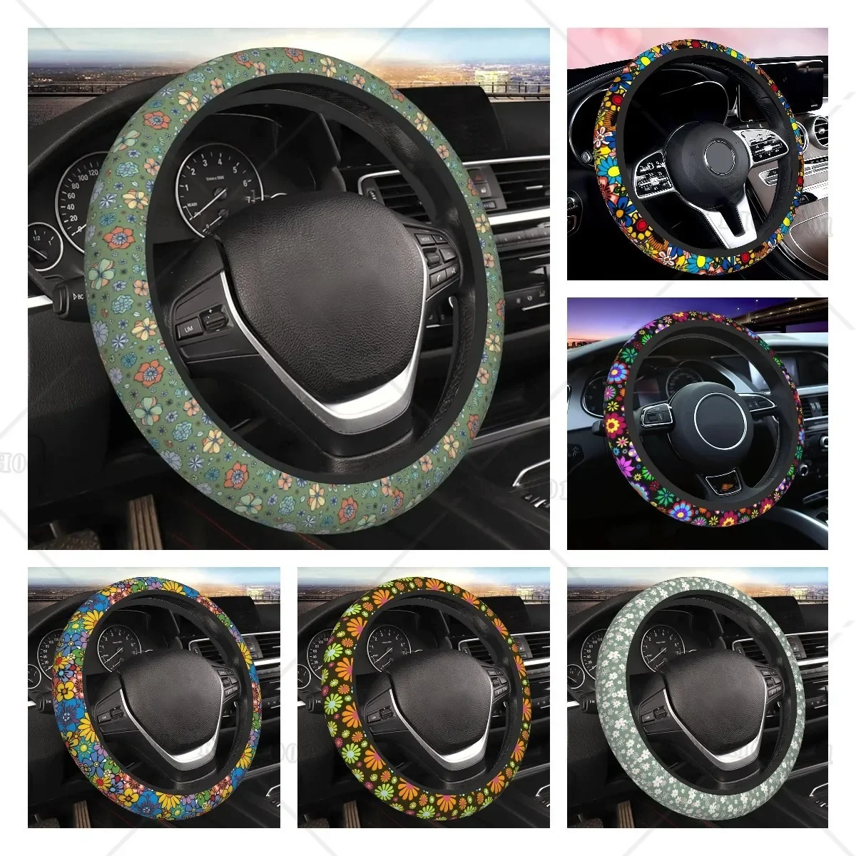 Серо-зеленый цветок в стиле хиппи для автомобиля универсальном автомобиле из