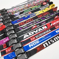1pcs jdm style racing car lanyard key mobile id card hanging strap quick release neck lanyards for hks initial d nos spoon nismo