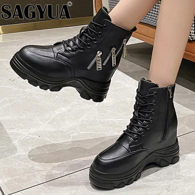 

Winter New Goth Cross Tied Ankle Platform Women Shoes Flats Chunky Gladiator Fashion Thick Warm Chaussures Femme 2022 Zipper