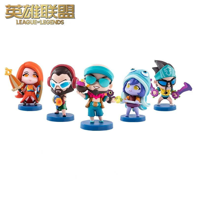 

League of Legends LOL Pool Party Skin Mini Figure Set Action Figures Assembled Models Children's Gifts Games
