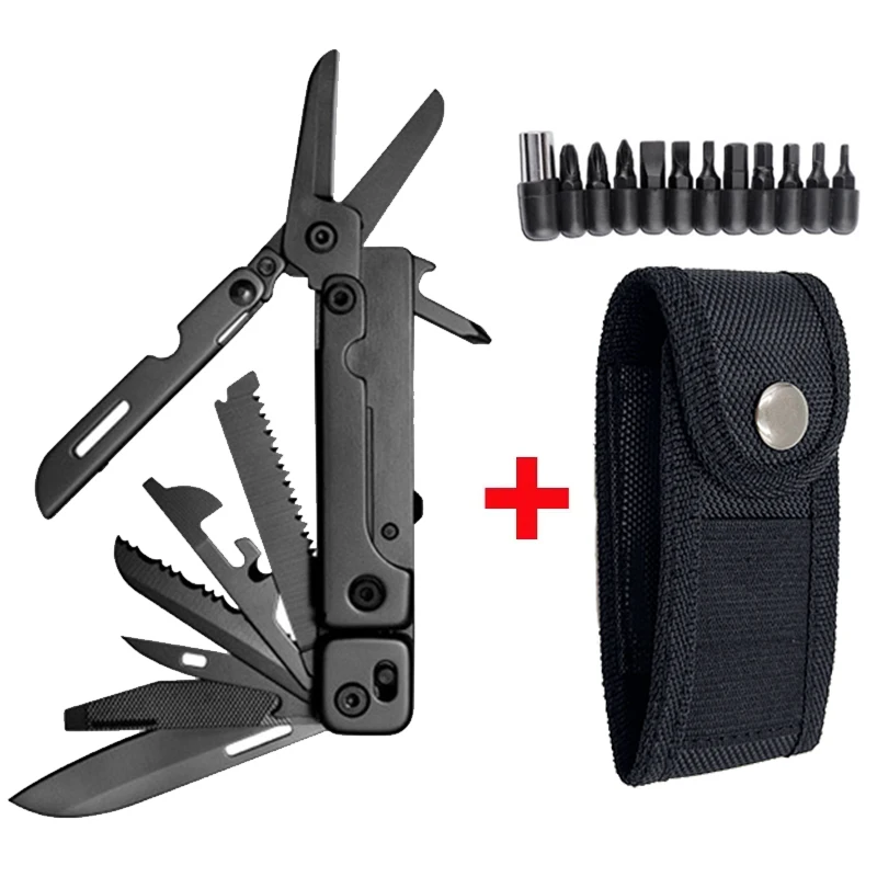 

BHBT 14 в 1, складной многофункциональный инструмент со съемными ножницами, многофункциональные инструменты для выживания в кемпинге, EDC, подарок для мужчин