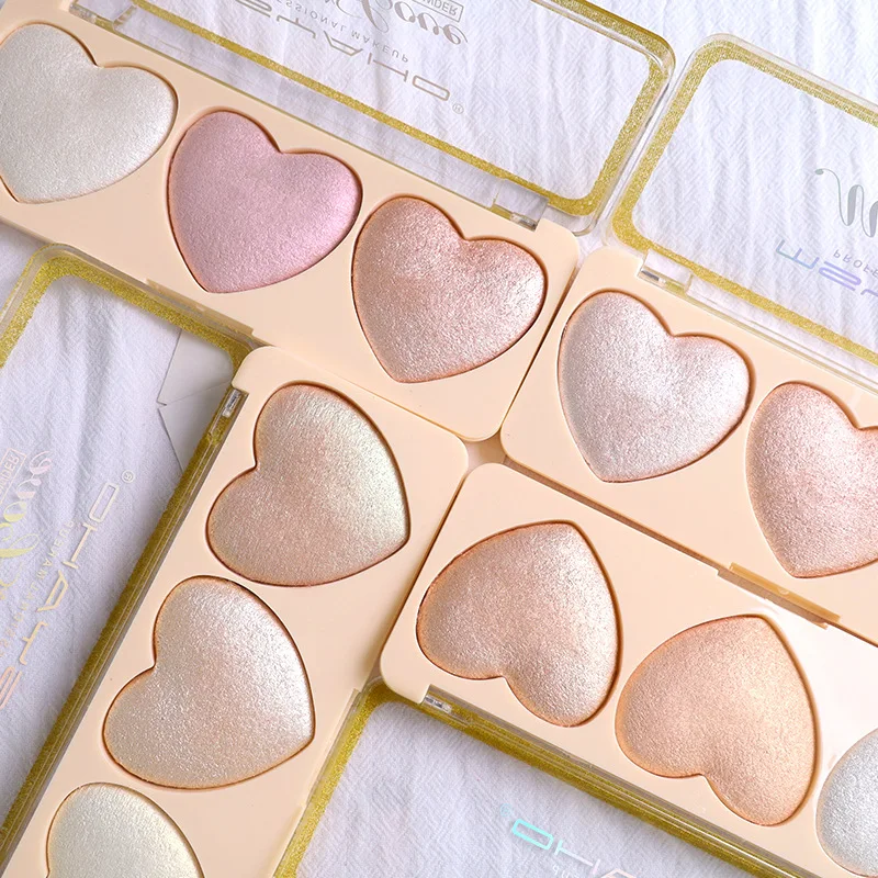 

New three-color love high gloss pearl light and lovely girl student eye shadow repair one plate
