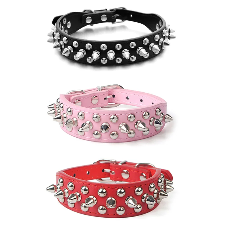 

Vintage Dog Collars Fashion PU Leather Studded Pet Collars for Medium Large Dogs Necklace Pet Training Durable Collar Pet Supply