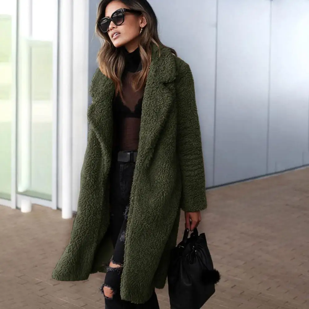 Women Autumn Jacket Coat Women Warm Outerwear Casual Faux Fur Coat Soft Cardigan Femme Winter Coat Wool 2022 High Street