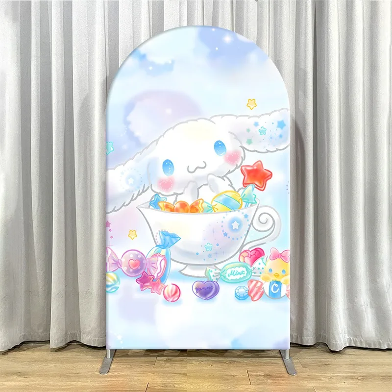 2D плоский фон-арка, однослойный, из неэластичной ткани, с пастельным фоном Cinnamoroll, для декора вечеринок, милый дизайн (art.: 3920dc50dbe8f) - 3920dc50dbe8f