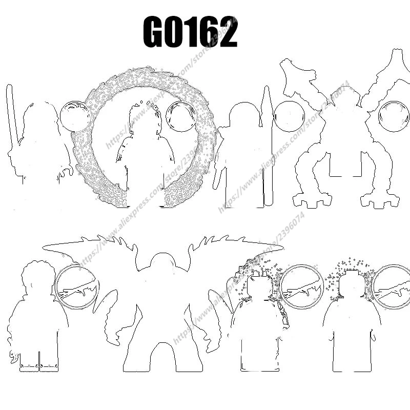 Фигурки-конструкторы G0162 GH0487 GH0488 GH0489 GH0490 GH0491 GH0492 GH0493 GH0494 1 шт.