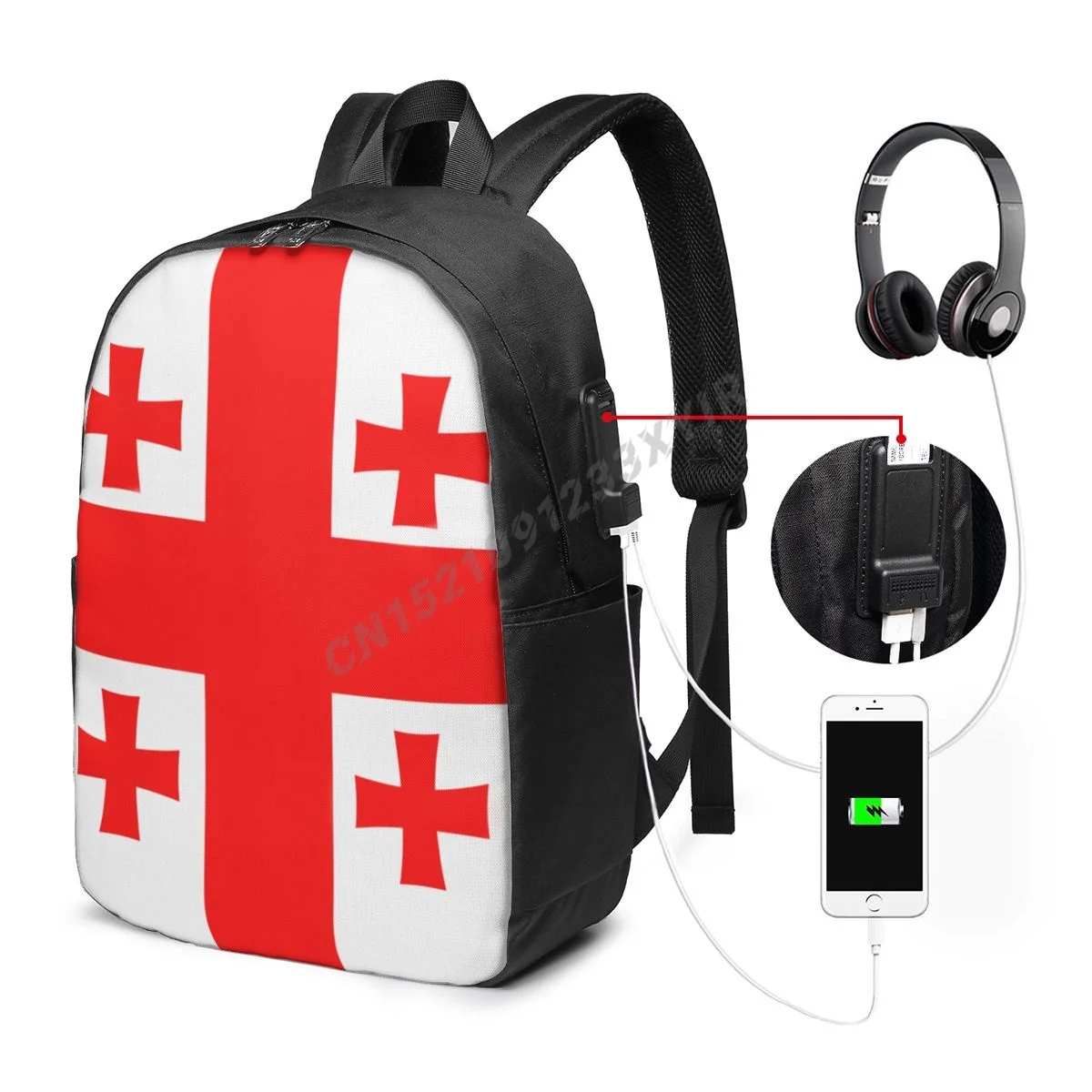 

Рюкзак с флагом Джорджии, грузинская карта страны в моем ДНК, студенческий школьный портфель, дорожный повседневный рюкзак для ноутбука унисекс