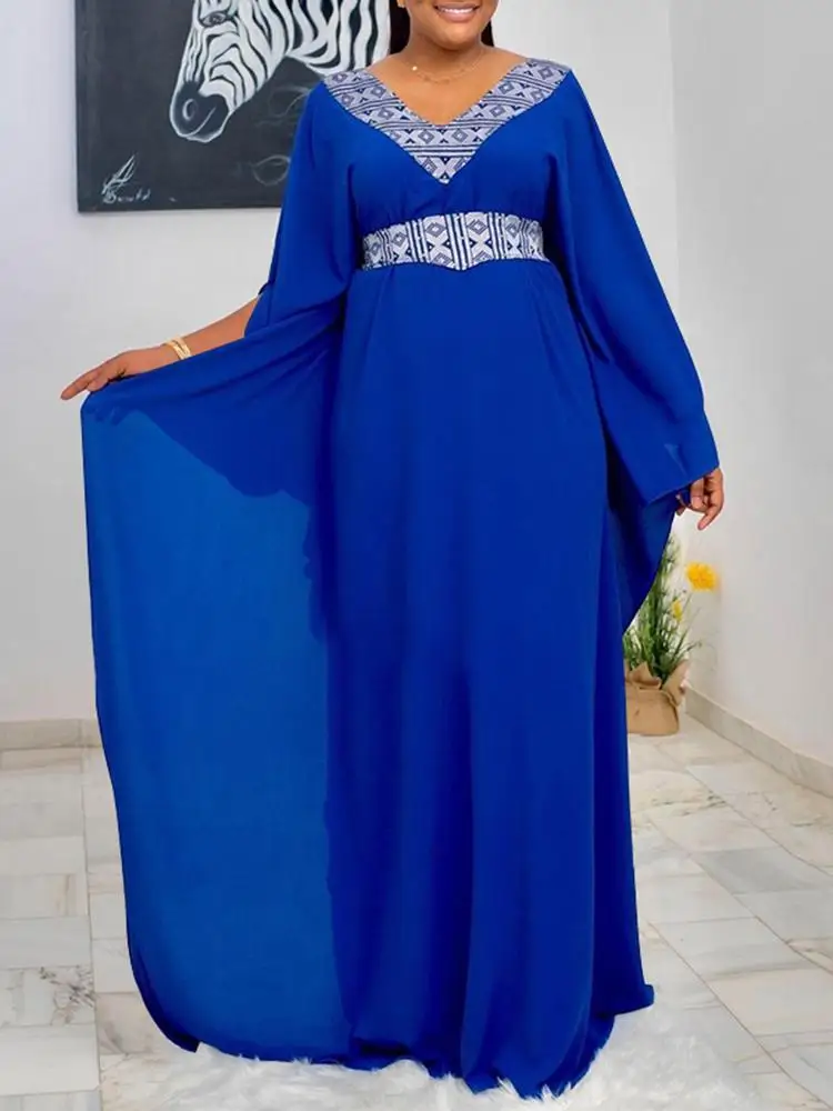 

Свободный сарафан VONDA, женские платья с длинным рукавом, халат с принтом, весна-лето, платья с высокой талией и подкладкой, однотонные Макси-х...