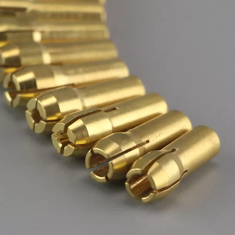 

Grinding Accessories 10Pcs 3.2mm-0.5mm Mini Drill Brass Collet Chuck For Dremel Rotary Tool Engraving Pen Copper Core