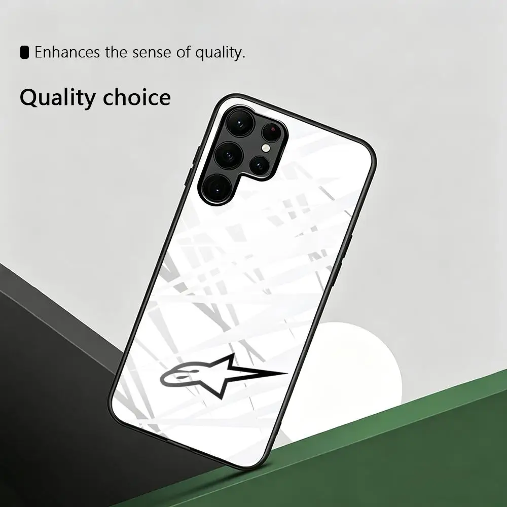 Фото Брендовый модный люксовый чехол A-Alpinestars для телефона Samsung S26 S25 S24 S23 S22 S21 S20 Plus Ultra Note20, стеклянный магнитный чехол №4