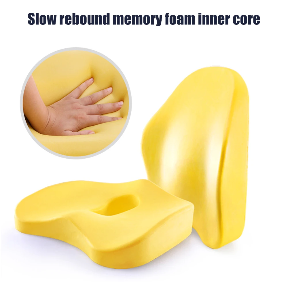 Seat Cushion for Office Chair Lumbar Support Pillow Car Back Memory Foam Washable Cover |