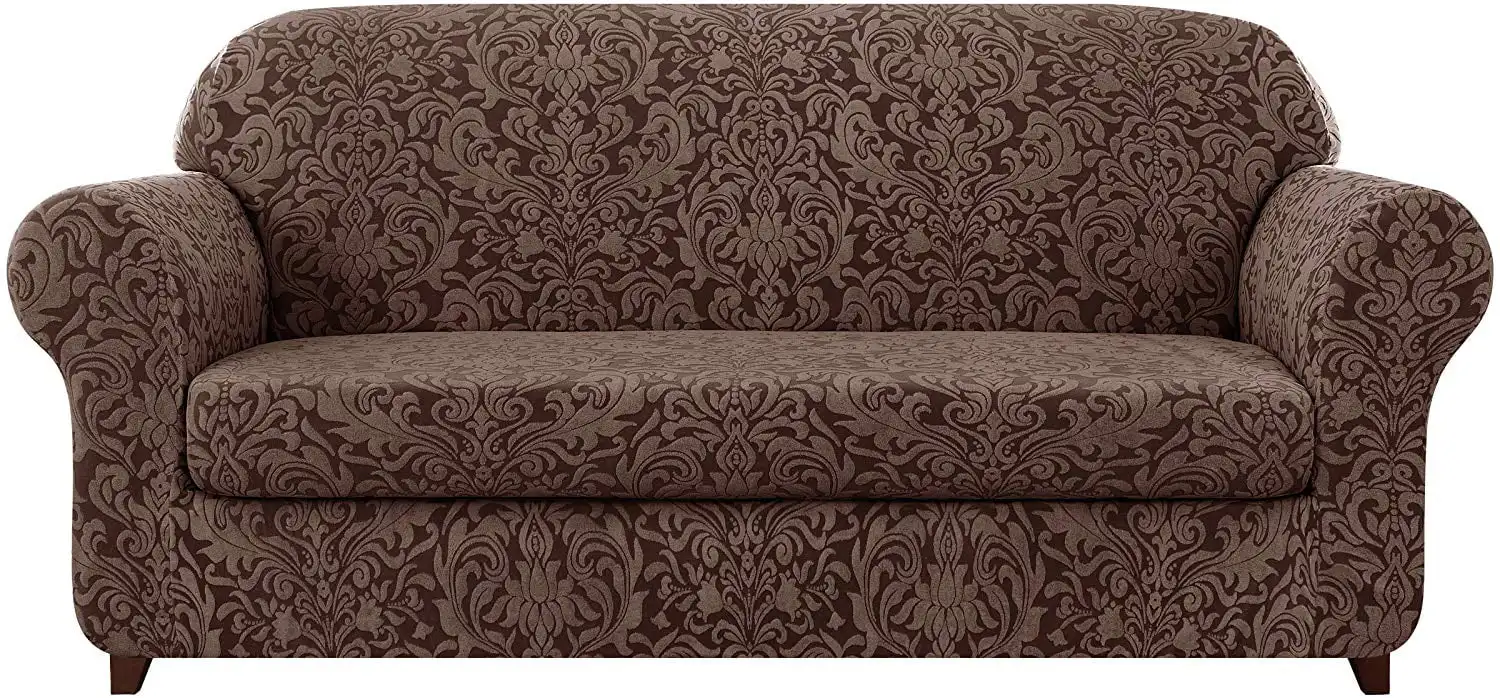 

Stretch 2-Piece Jacquard Damask Sofa Slipcover, Brown Human presence sensor Adhesive silicone feet Forro patas silla Patas para