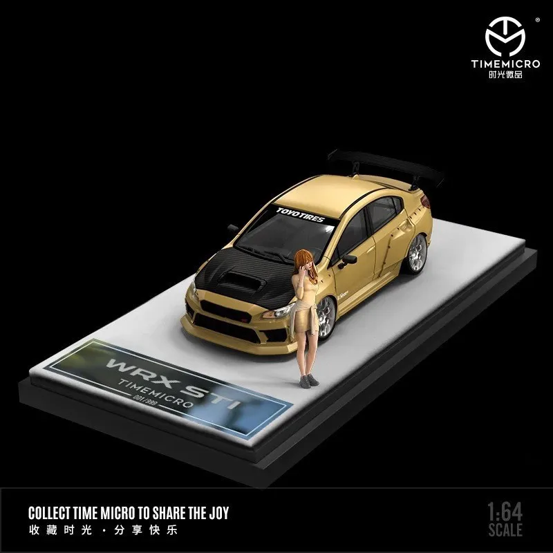 TIME MICRO&ampMOREART 1:64 WRX STI Carbon Cap литая под давлением модель автомобиля для ограниченной