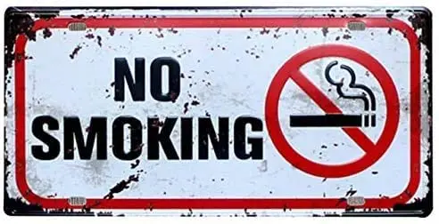 

POWERMAZ No Smoking Metal Tin Sign Car License Plate Vintage Home Decor Tin Sign Bar Garage Decorative Metal Sign 1