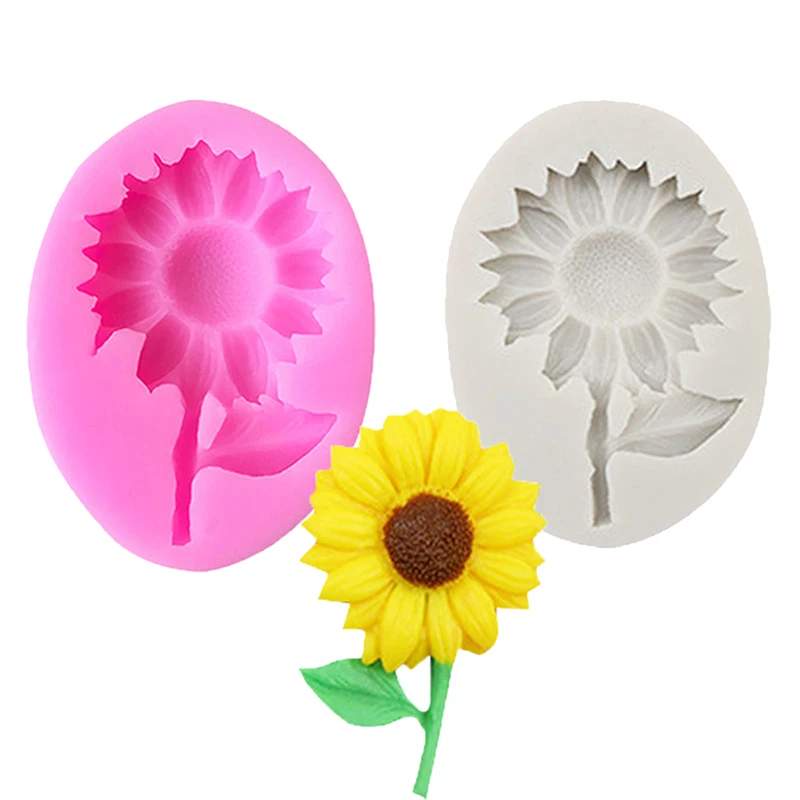 

1PC Sunflower Shaped Fondant Silicone Mold kitchen Chocolate Mold DIY Cake Baking Tool Sugar Cake Decorating Tools