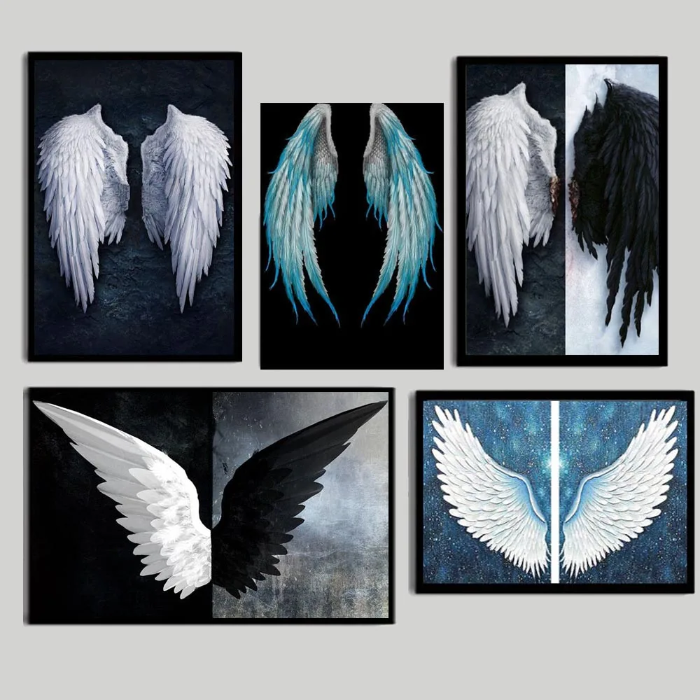 

5D Diamond Painting White Angel Wings Diy Diamond Embroidery Black Wings Mosaic Cross Stitch Kit Handmade Gift Decoration