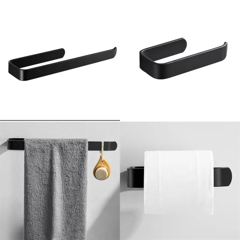 

Bathroom Accessories Stainless Steel Towel Bar Roll Paper Holder Wall Mounted Towel Rack Toilet Paper Robe Rack Shelf For Home
