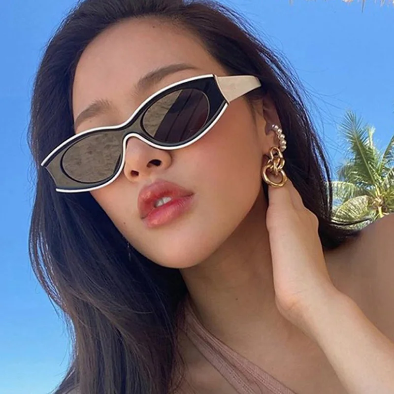 

Vintage Oval Shapes Sunglasses Women Fashion Small Color Coated Punk Sun Glasses Men Retro Steampunk Eyewear Shades UV400 Oculos