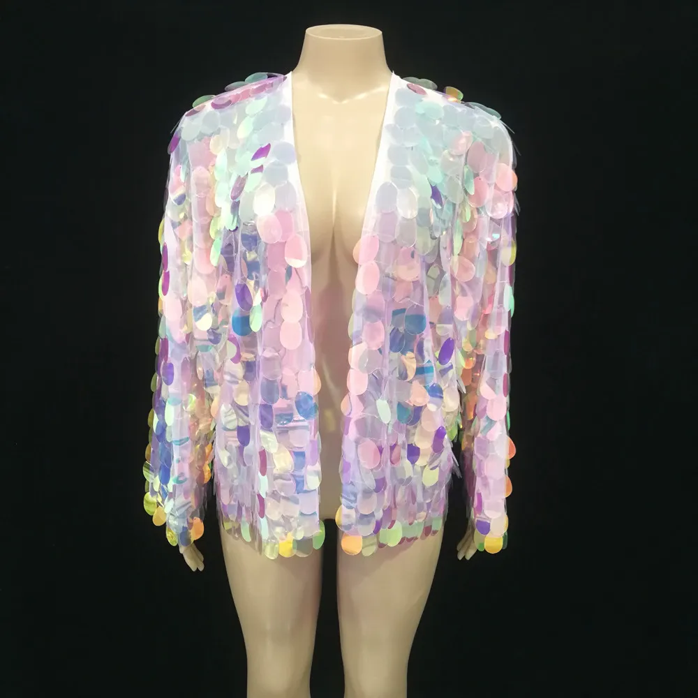 Яркая розовая куртка с блестками блестящая для джазовых танцев бара ночного