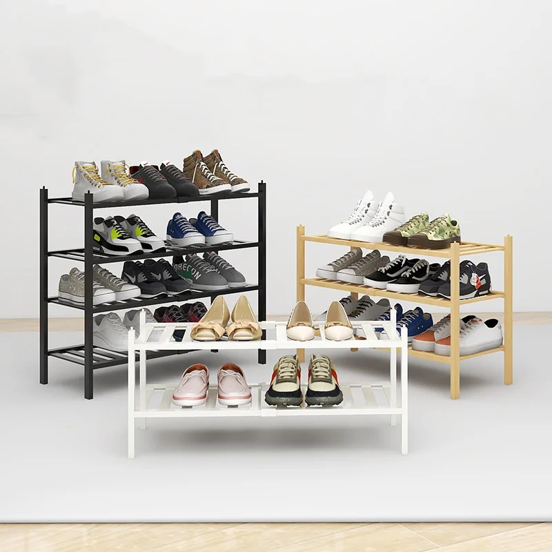 

Бамбуковая полка для обуви, многоуровневый компактный бытовой шкаф для хранения с защитой от пыли, простая обувница, органайзер для обуви, мебель