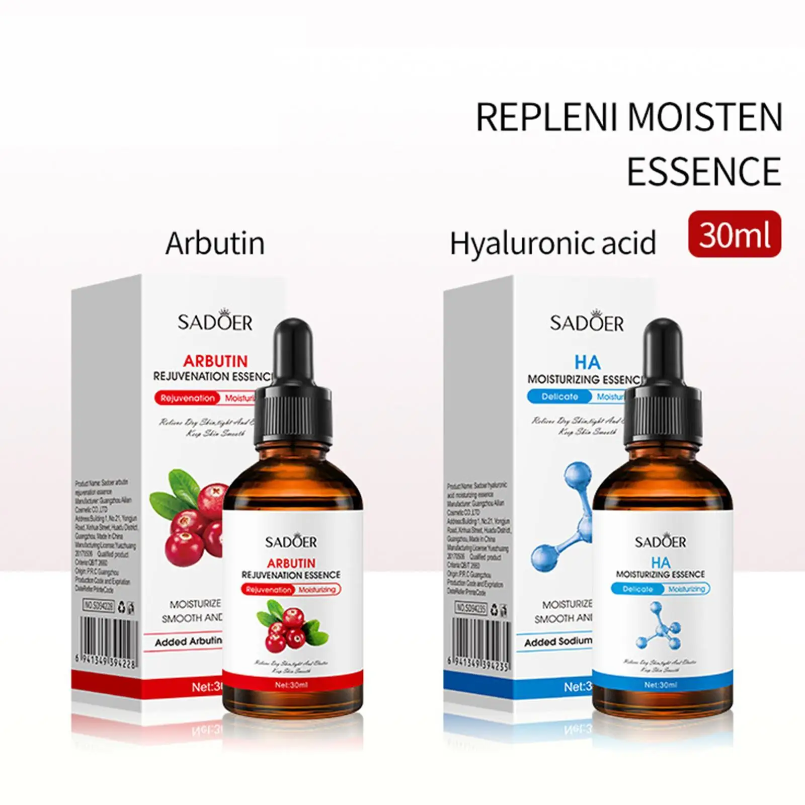 

30ml Hyaluronic Acid Face Serum Moisturizing Anti-Wrinkle Shrinks Pores Arbutin Whitening Essence Reduce Dullness Spot Face Care