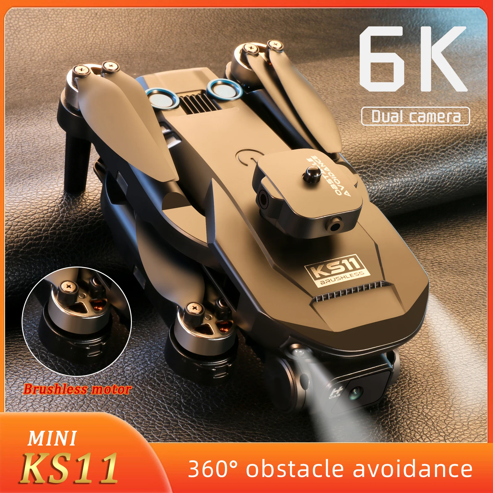 

New LS KS11 Mini Drone 4K Professional 6K Dual Camera Obstacle Avoidance Optical Flow Positioning Brushless RC Dron Quadcopter