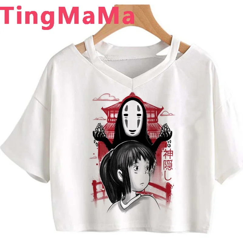 

Японский Аниме Миядзаки Хаяо, укороченный топ эстетика понё сказочного ядра yk2 в стиле 90-х, корейская мода, укороченная футболка kawai
