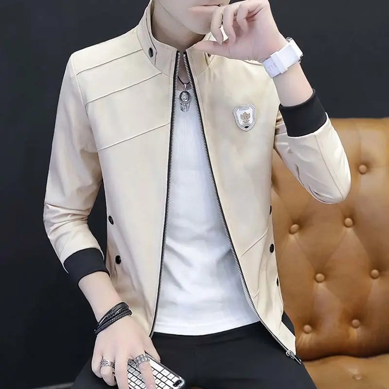 

New Spring and Autumn Jacket Men's Outerwear Men's Fashion Jacket Fashion Casual Youth Slim Baseball Uniform Men's Clothing