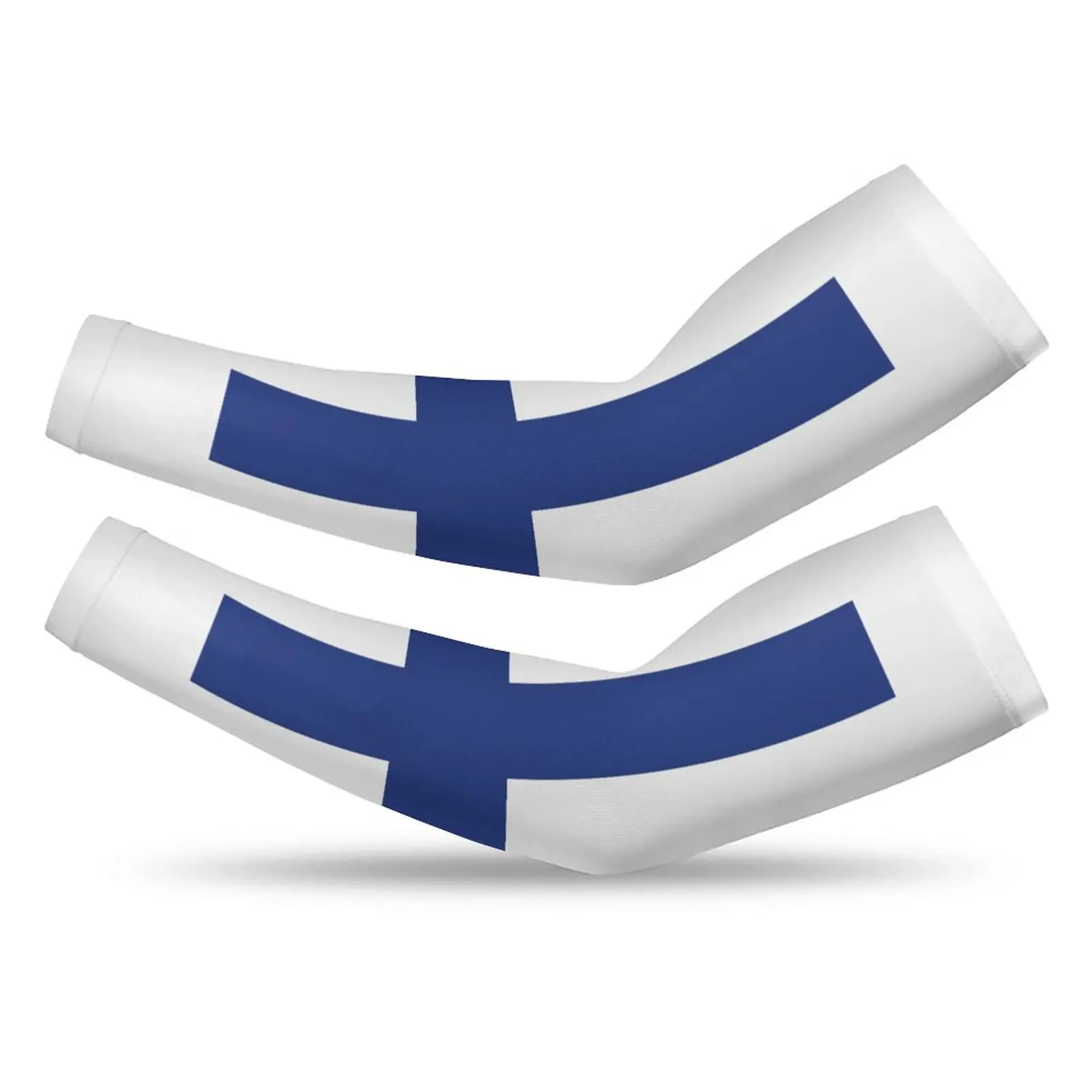

Finland Country Flag Sun Protection Arm Sleeves for Men Women Cooling Ice Silk Compression Cover Shield For Sport