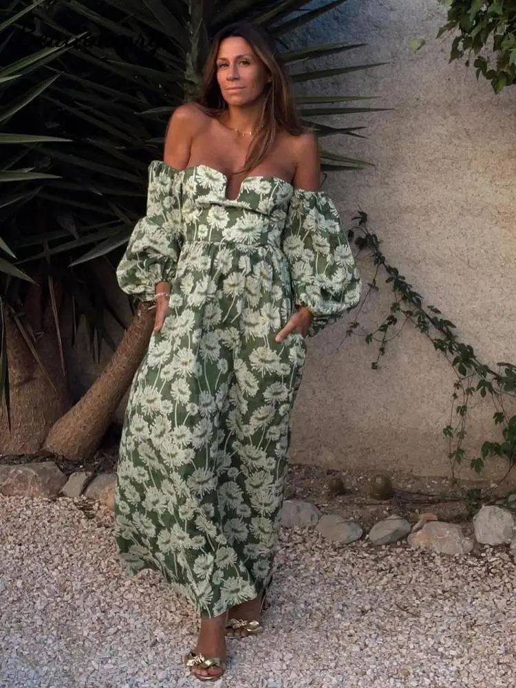 Женское элегантное платье миди с цветочным принтом лето 2022 модный Женский