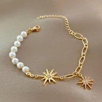 star butterfly bracelet gold stainless steel bracelet for women vintage exquisite luxury pearl bracelet fashion party jewelry