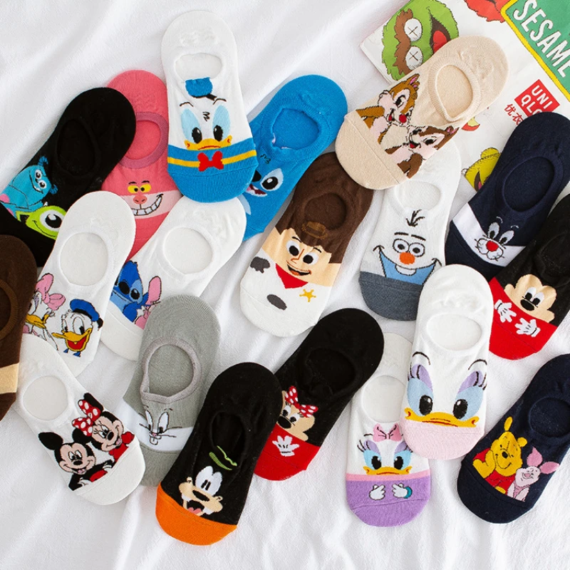 

Summer Fashion Thin Disney Women's Ankle Socks Kawaii Funny Cartoon Harajuku Non-Slip Silicone Boat Socks Stealth Free Shipping