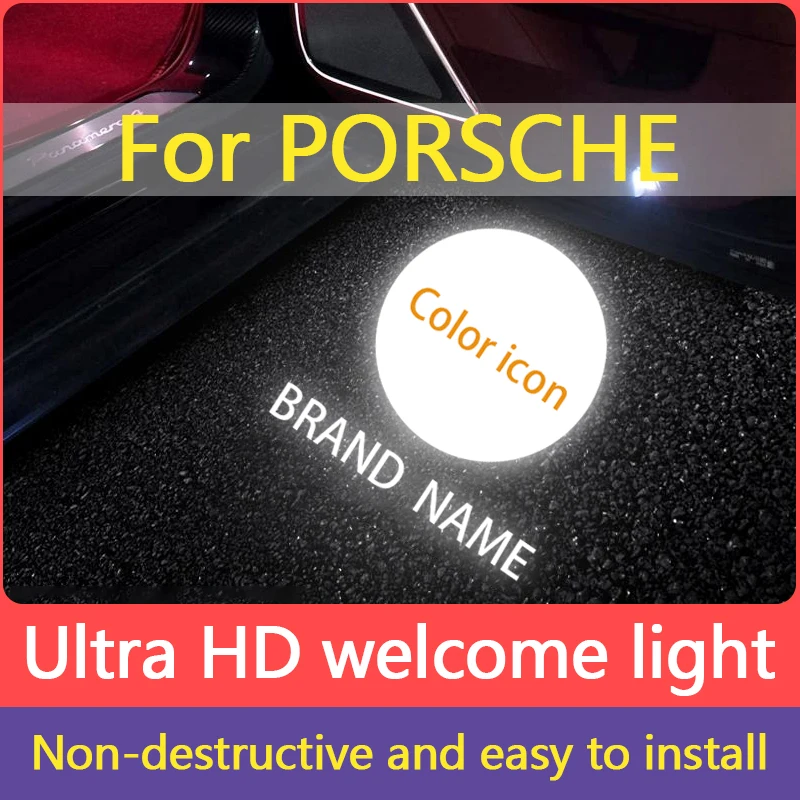 

2 шт., Автомобильные светодиодные лампы для дверей Porsche Cayenne Macan Panamera 911 718